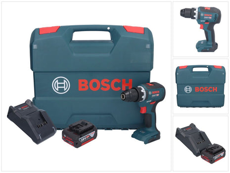 Bosch GSR 18V-55 Taladro atornillador inalámbrico profesional 18 V 55 Nm sin escobillas + 1x batería 4,0 Ah + cargador + maletín en L