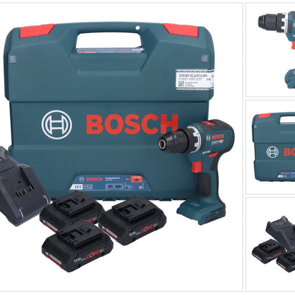 Bosch GSR 18V-55 Taladro atornillador profesional a batería 18 V 55 Nm sin escobillas ( 0615A5002P ) + 3x batería ProCORE 4,0 Ah + cargador + maletín en L
