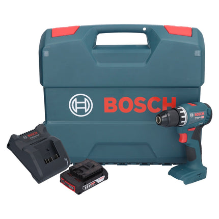 Bosch GSR 18V-45 Taladro atornillador inalámbrico profesional 18 V 45 Nm sin escobillas + 1x batería 2,0 Ah + cargador + maletín L