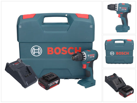 Bosch GSR 18V-45 Taladro atornillador inalámbrico profesional 18 V 45 Nm sin escobillas + 1x batería 5,0 Ah + cargador + maletín L