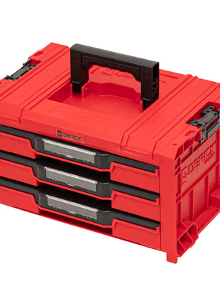 Qbrick System PRO RED ULTRA HD Werkzeugwagen 3 in 1 Set Drawer 3 Toolbox 2.0 Expert + PRO Technik Case 2.0 + PRO Cart 2.0