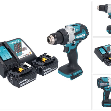 Makita DHP 489 RM trapano a percussione a batteria 18 V 73 Nm brushless + 2x batteria ricaricabile 4,0 Ah + caricabatterie