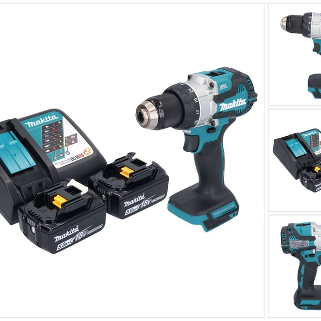 Makita DHP 489 RT cordless impact drill 18 V 73 Nm brushless + 2x rechargeable battery 5.0 Ah + charger