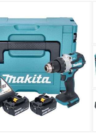 Makita DHP 489 RMJ perceuse à percussion sans fil 18 V 73 Nm sans balai + 2x batteries 4,0 Ah + chargeur + Makpac