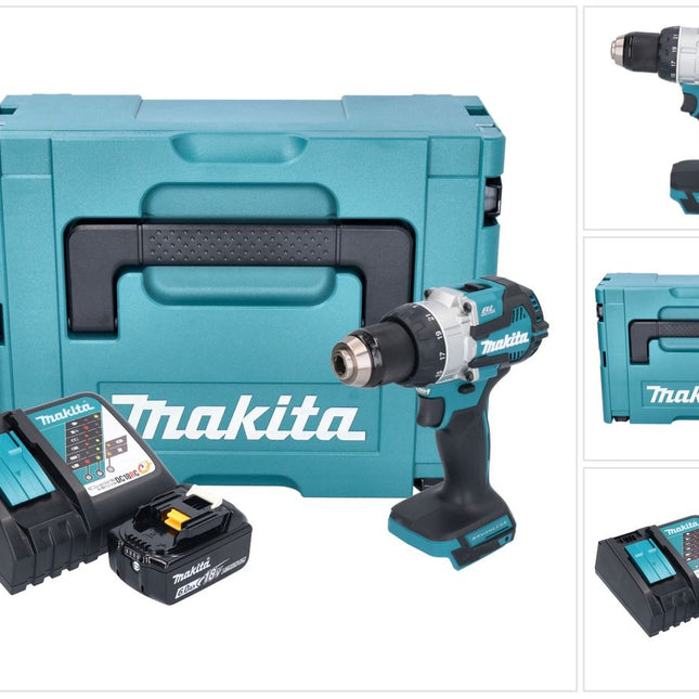 Makita DHP 489 RG1J Cordless impact drill 18 V 73 Nm brushless + 1x rechargeable battery 6.0 Ah + charger + Makpac