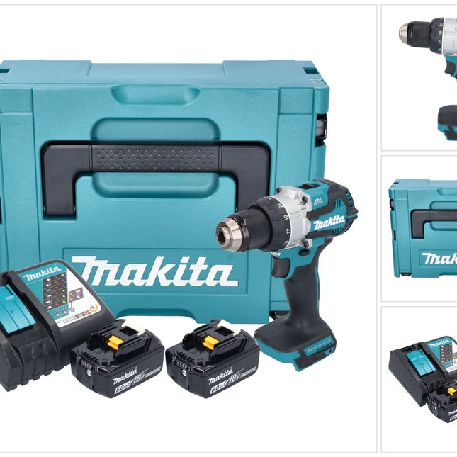 Taladro de percusión sin cable Makita DHP 489 RGJ 18 V 73 Nm sin escobillas + 2x batería recargable 6,0 Ah + cargador + Makpac