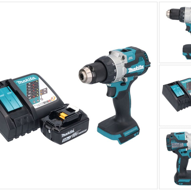 Makita DDF 489 RT1 cordless drill driver 18 V 73 Nm brushless + 1x rechargeable battery 5.0 Ah + charger