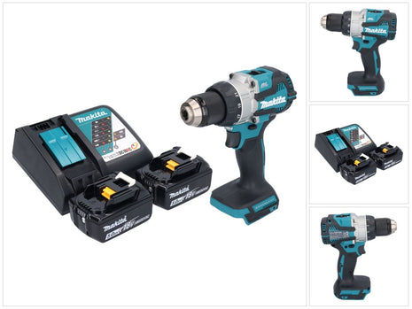 Makita DDF 489 RT perceuse/visseuse sans fil 18 V 73 Nm Brushless + 2x batteries rechargeables 5,0 Ah + chargeur + chargeur de batterie