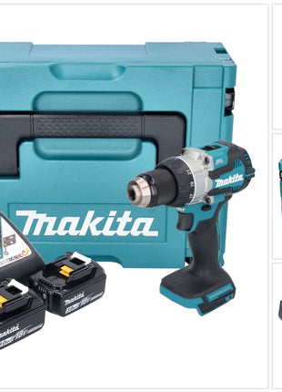 Makita DDF 489 RFJ Akku Bohrschrauber 18 V 73 Nm Brushless + 2x Akku 3,0 Ah + Ladegerät + Makpac