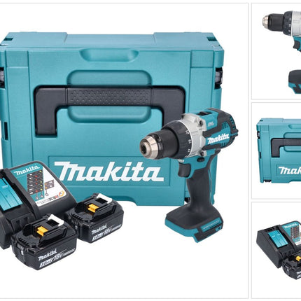 Makita DDF 489 RFJ Akku Bohrschrauber 18 V 73 Nm Brushless + 2x Akku 3,0 Ah + Ladegerät + Makpac