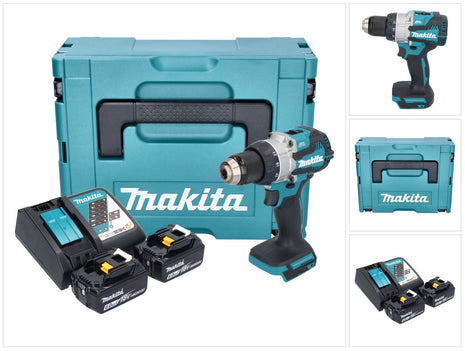 Trapano avvitatore a batteria Makita DDF 489 RGJ 18 V 73 Nm brushless + 2x batteria ricaricabile 6,0 Ah + caricabatterie + Makpac