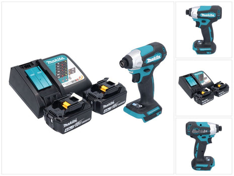 Makita DTD 157 RM Atornillador de impacto inalámbrico 18 V 140 Nm 1/4" sin escobillas + 2x baterías 4,0 Ah + cargador