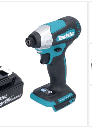 Makita DTD 157 T1 Akku Schlagschrauber 18 V 140 Nm 1/4" Brushless + 1x Akku 5,0 Ah - ohne Ladegerät