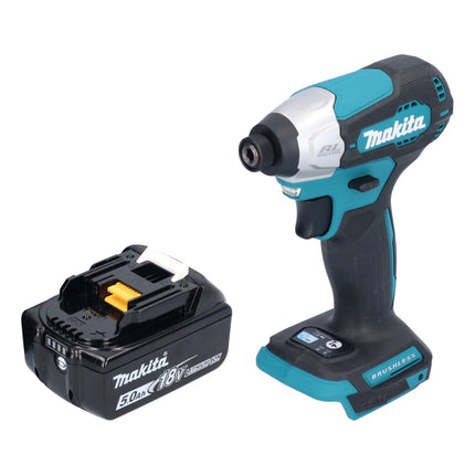 Makita DTD 157 T1 Akku Schlagschrauber 18 V 140 Nm 1/4" Brushless + 1x Akku 5,0 Ah - ohne Ladegerät