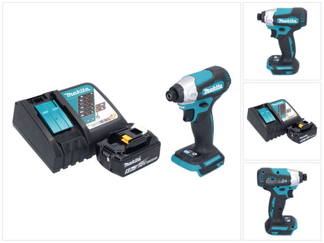 Makita DTD 157 RT1 akumulatorowy klucz udarowy 18 V 140 Nm 1/4" bezszczotkowy + 1x akumulator 5,0 Ah + ładowarka