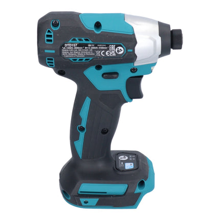 Makita DTD 157 RG cordless impact wrench 18 V 140 Nm 1/4" brushless + 2x rechargeable battery 6.0 Ah + charger