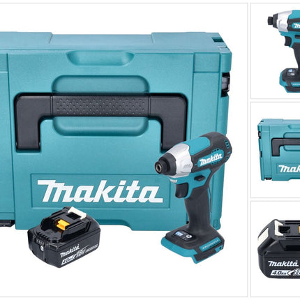 Makita DTD 157 M1J cordless impact wrench 18 V 140 Nm 1/4" brushless + 1x battery 4.0 Ah + Makpac - without charger