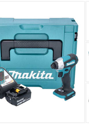 Makita DTD 157 RM1J akumulatorowy klucz udarowy 18 V 140 Nm 1/4" bezszczotkowy + 1x akumulator 4,0 Ah + ładowarka + Makpac