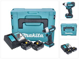 Makita DTD 157 RMJ Akku Schlagschrauber 18 V 140 Nm 1/4" Brushless + 2x Akku 4,0 Ah + Ladegerät + Makpac