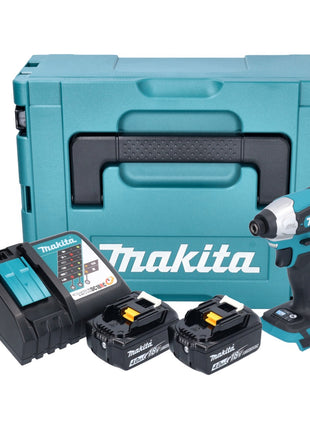 Makita DTD 157 RMJ Akku Schlagschrauber 18 V 140 Nm 1/4" Brushless + 2x Akku 4,0 Ah + Ladegerät + Makpac