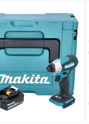 Makita DTD 157 T1J Akku Schlagschrauber 18 V 140 Nm 1/4" Brushless + 1x Akku 5,0 Ah + Makpac - ohne Ladegerät