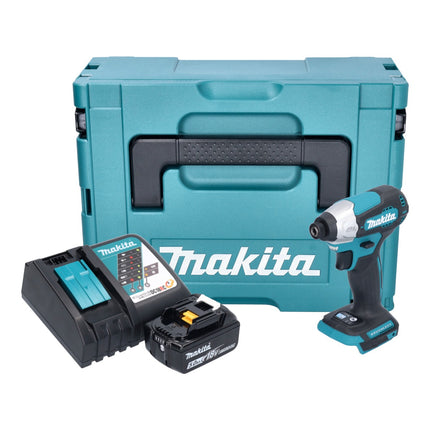 Makita DTD 157 RT1J Clé à choc sans fil 18 V 140 Nm 1/4'' Brushless + 1x batterie 5,0 Ah + chargeur + Makpac