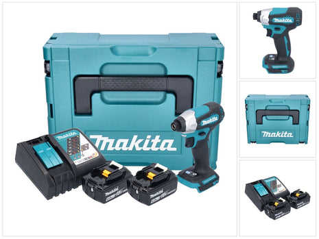 Makita DTD 157 RGJ clé à chocs sans fil 18 V 140 Nm 1/4" sans balai + 2x batterie 6,0 Ah + chargeur + Makpac