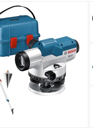 Bosch GOL 32 G Nivel óptico profesional 400 Gon 120 m IP 54 (06159940AY) + trípode BT 160 + varilla de medición GR 500 + estuche