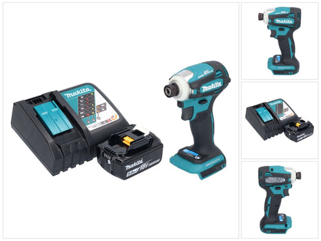 Makita DTD 172 RT1 akumulatorowy klucz udarowy 18 V 180 Nm 1/4" bezszczotkowy + 1x akumulator 5,0 Ah + ładowarka