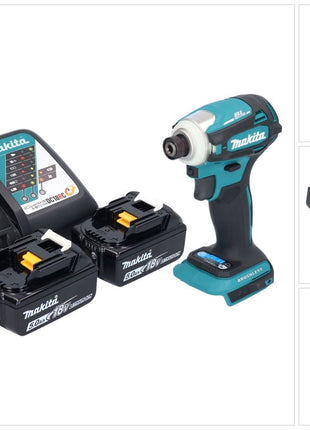 Makita DTD 172 RT Akku Schlagschrauber 18 V 180 Nm 1/4" Brushless + 2x Akku 5,0 Ah + Ladegerät