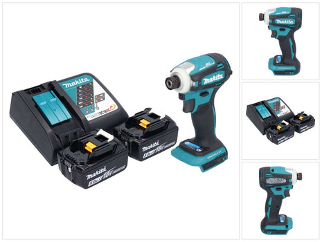 Avvitatore a impulsi a batteria Makita DTD 172 RT 18 V 180 Nm 1/4" brushless + 2x batteria ricaricabile 5,0 Ah + caricabatterie