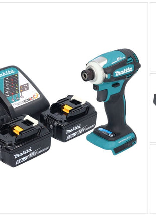 Makita DTD 172 RG Akku Schlagschrauber 18 V 180 Nm 1/4" Brushless + 2x Akku 6,0 Ah + Ladegerät