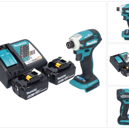 Makita DTD 172 RG cordless impact wrench 18 V 180 Nm 1/4" brushless + 2x rechargeable battery 6.0 Ah + charger