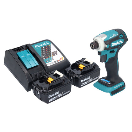 Makita DTD 172 RG cordless impact wrench 18 V 180 Nm 1/4" brushless + 2x rechargeable battery 6.0 Ah + charger