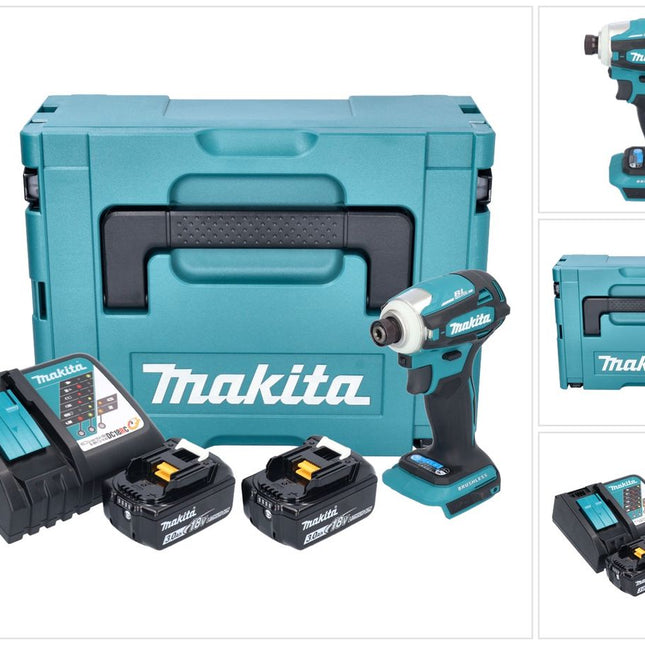 Llave de impacto sin cable Makita DTD 172 RFJ 18 V 180 Nm 1/4" sin escobillas + 2x batería recargable 3,0 Ah + cargador + Makpac