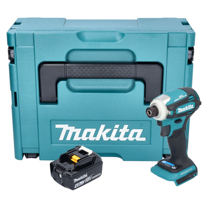 Avvitatore a impulsi a batteria Makita DTD 172 M1J 18 V 180 Nm 1/4" brushless + 1x batteria ricaricabile 4,0 Ah + Makpac - senza caricabatteria