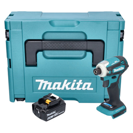 Avvitatore a impulsi a batteria Makita DTD 172 T1J 18 V 180 Nm 1/4" brushless + 1x batteria ricaricabile 5,0 Ah + Makpac - senza caricabatteria