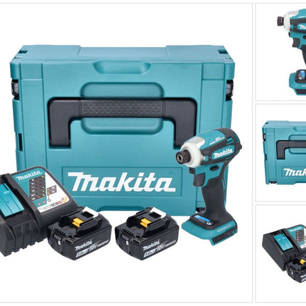 Makita DTD 172 RTJ Akku Schlagschrauber 18 V 180 Nm 1/4" Brushless + 2x Akku 5,0 Ah + Ladegerät + Makpac
