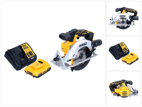 DeWalt DCS 565 D1 Akumulatorowa pilarka tarczowa 18 V 165 mm bezszczotkowa + 1x akumulator 2,0 Ah + ładowarka