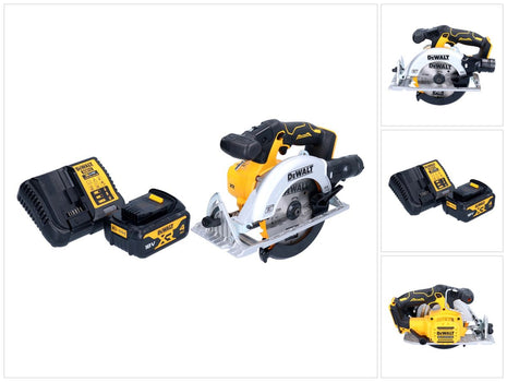 Scie circulaire sur batterie DeWalt DCS 565 M1 18 V 165 mm sans balai + 1x batterie 4,0 Ah + chargeur