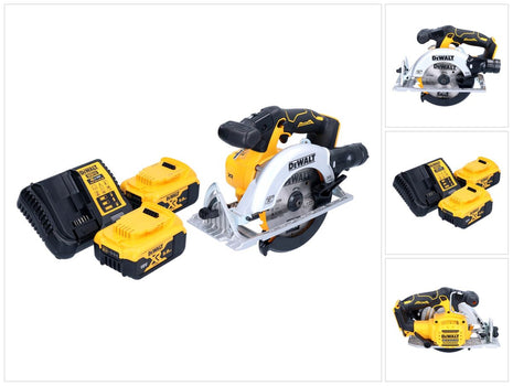 DeWalt DCS 565 P2 Akku Handkreissäge 18 V 165 mm Brushless + 2x Akku 5,0 Ah + Ladegerät