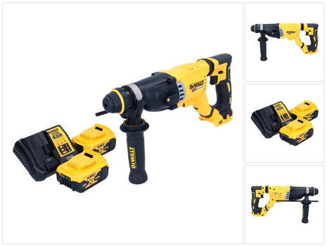 Martillo combinado a batería DeWalt DCH 263 P2 18 V 3 J SDS Plus Brushless + 2x baterías 5,0 Ah + cargador