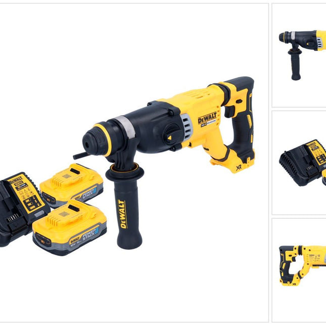 DeWalt DCH 263 H2 Marteau perforateur burineur sans fil 18 V 3 J SDS Plus Brushless + 2x Powerstack Batterie 5,0 Ah + Ladegert