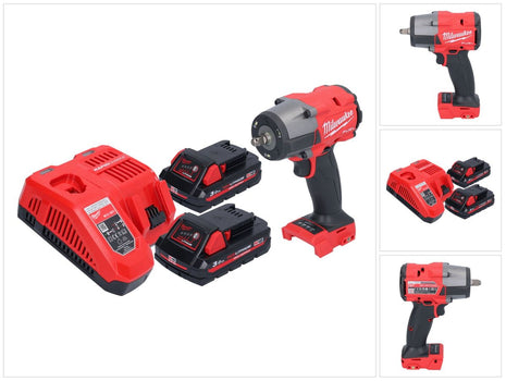 Llave de impacto a batería Milwaukee M18 FMTIW2F38-302 18 V 745 Nm 3/8" sin escobillas + 2x baterías 3,0 Ah + cargador