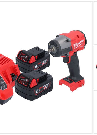 Milwaukee M18 FMTIW2F38-502 Akku Schlagschrauber 18 V 745 Nm 3/8" Brushless + 2x Akku 5,0 Ah + Ladegerät