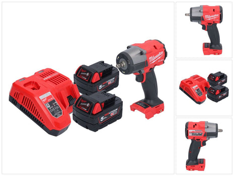 Milwaukee M18 FMTIW2F38-502 llave de impacto inalámbrica 18 V 745 Nm 3/8" sin escobillas + 2x batería 5,0 Ah + cargador