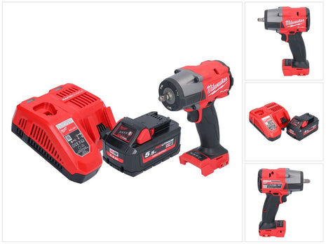 Milwaukee M18 FMTIW2F38-551 Avvitatore a impulsi a batteria 18 V 745 Nm 3/8" brushless + 1x batteria ricaricabile 5,5 Ah + caricatore