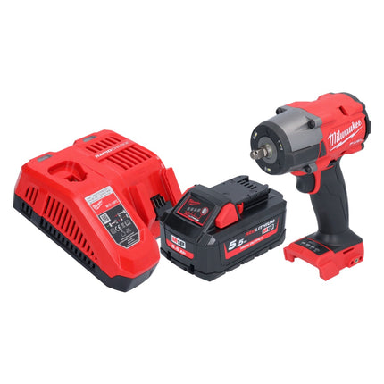 Milwaukee M18 FMTIW2F38-551 Avvitatore a impulsi a batteria 18 V 745 Nm 3/8" brushless + 1x batteria ricaricabile 5,5 Ah + caricatore