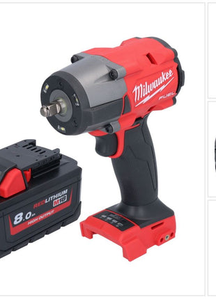 Clé à chocs sans fil Milwaukee M18 FMTIW2F38-801 18 V 745 Nm 3/8" brushless + 1x batterie 8,0 Ah - sans chargeur