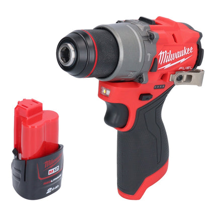 Taladro percutor inalámbrico Milwaukee M12 FPD2-201 12 V 45 Nm sin escobillas + 1x batería 2,0 Ah - sin cargador